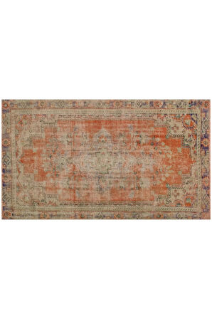 Gerçek El Dokuma Eskıtme Vıntage Halı 170 X 277 Cm 9618