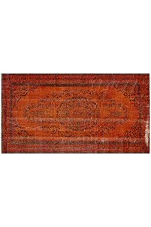 Gerçek El Dokuma Eskıtme Vıntage Halı 155 X 278 Cm 9736