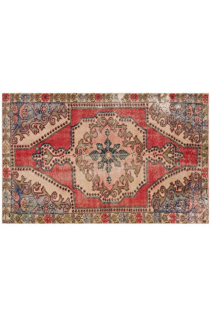 Eşsiz Anadolu Vintage Eskitme El Dokuma Halı 128 X 202 Cm 9316