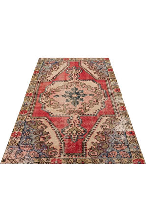 Eşsiz Anadolu Vintage Eskitme El Dokuma Halı 128 X 202 Cm 9316