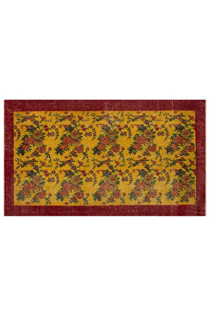 Eskitme Vintage %100 El Dokuma Halı 116x201 Cm 9818