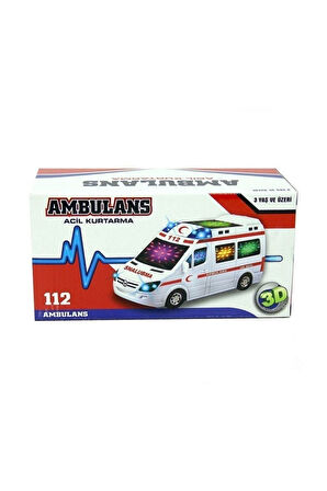Eğitici Oyuncaklar Oyuncak Büyük Boy Ambulans Pilli Sesli Işıklı Ambulans 112 Acil Araba Kız Erkek Ç