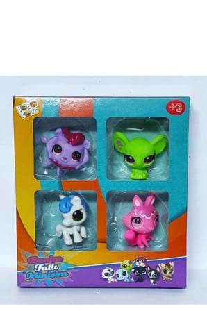 Eğitici Oyuncaklar Littlest Pets Shop Minişler 4 Lü Oyuncak Miniş Ailesi Kız Erkek Çocuk Oyuncak