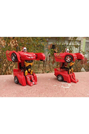 Eğitici Oyuncaklar Tek Tuşla Robota Dönüşen Cars Şimşek Mcqueen Çek Bırak Araba Kız Erkek Çocuk Oyun