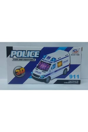 Eğitici Oyuncaklar Polis Arabası Oyuncak Pilli Işıklı Siren Sesli Polis Minibüs Kız Erkek Çocuk Oyun