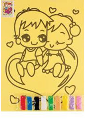 Eğitici Oyuncaklar Kum Boyama 4 Lü Kız Erkek Çocuk Oyuncak