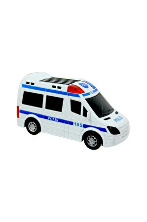 Eğitici Oyuncaklar Polis Arabası Oyuncak Pilli Işıklı Siren Sesli Polis Minibüs Kız Erkek Çocuk Oyun