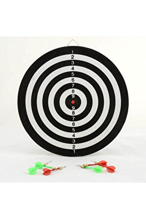 Eğitici Oyuncaklar Trenddünyası Çift Taraflı 30Cm Dart Tahtası Ve 4adet Ok Kız Erkek Çocuk Oyuncak