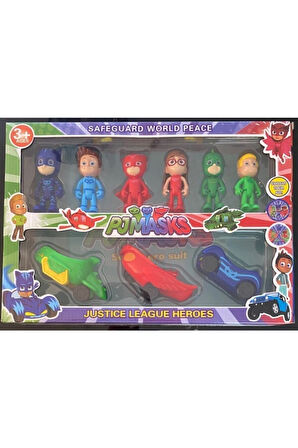 Eğitici Oyuncaklar 6 Figür Karakter 3 Arabalı Kız Erkek Çocuk Oyuncak