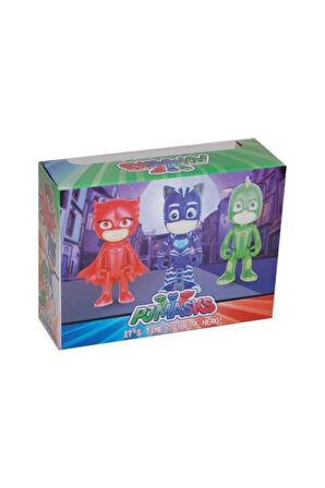 Eğitici Oyuncaklar Unisex Çocuk Turuncu Pijimaskeliler Aksiyon Figür Oyuncak Seti 3lü Set Kız E