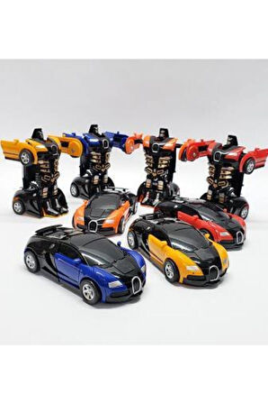 Eğitici Oyuncaklar 2'li Bugatti Robota Dönüşen Oyuncak Araba Kız Erkek Çocuk Oyuncak