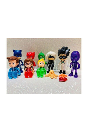 Eğitici Oyuncaklar Pj Mask Pija Maskeliler Oyuncak Figür Seti 12 Parça Pj Masks Kız Erkek Çocuk Oyun