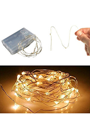 Eğitici Oyuncaklar Partidolu Yılbaşı Bakır Tel Peri Led 3 Metre Gün Işığı Renk Pilli Led Işık 20 Amp