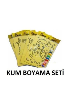 Eğitici Oyuncaklar Kum Boyama Seti 5Adet Birden A4 Boyut Kız Erkek Çocuk Oyuncak