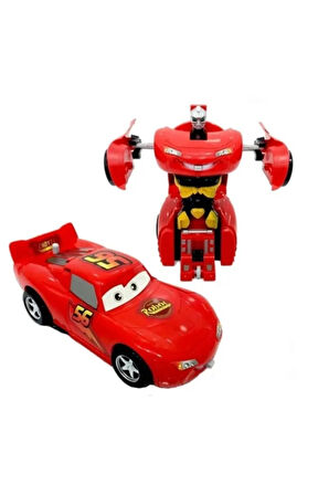 Eğitici Oyuncaklar Bumblebee Optimus Prime Şimşek Mcqueen Bugatti Cruz Ramirez Robota Dönüşen Çek B