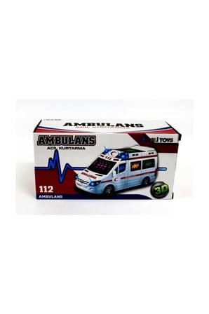 Eğitici Oyuncaklar Ambulans Büyük Boy 112 Acil Sirenli Işıklı Yerde Otomatik Giden Sesli Kız Erkek Ç