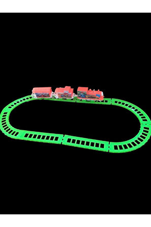 Eğitici Oyuncaklar Oyuncak tren seti vagonlu raylı renkli Kız Erkek Çocuk Oyuncak