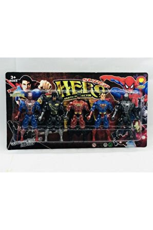 Eğitici Oyuncaklar Süper Kahramanlar Örümcek Adam Batman Superman Venom 5li Set Oyuncak Kız Erkek Ço