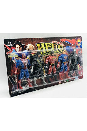 Eğitici Oyuncaklar Süper Kahramanlar Örümcek Adam Batman Superman Venom 5li Set Oyuncak Kız Erkek Ço