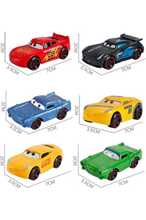 Eğitici Oyuncaklar Metal Şimşek Mcqueen, Jackson Storm, Dinoco Ve Arkadaşları 6lı Cars Arabalar Kız