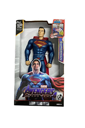 Eğitici Oyuncaklar Büyük Boy Sesli Işıklı Hareketli Titan Hero Süperman Figür 30 Cm - Titan Hero Sup