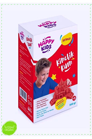 Happy Kids Kinetik Kum - Kırmızı 500gr Kız Cocuk Erkek Cocuk Montessori Oyuncaklar Egitici