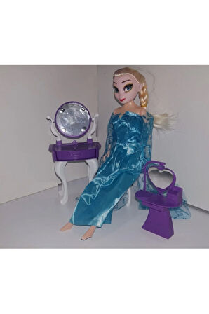 Eğitici Oyuncaklar Karlar Prensesi Elsa Karlar Ülkesi Oda Takımlı Oyuncak Bebek 30 Cm Kız Erkek Çocu