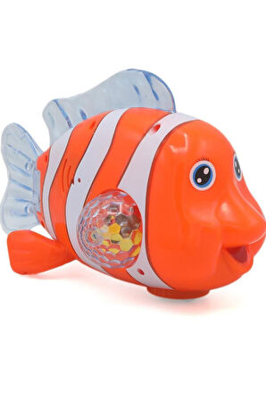 Eğitici Oyuncaklar Zeki Clownfish Robot Balık Oyuncak Müzik Ve Işıkları Ile Eğitim Hareketli Eylem O