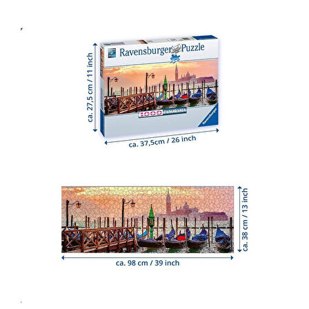 Kız Erkek Çocuk Oyuncak 150823 Ravensburger, Gondollar, 1000 Parça Puzzle Kız Erkek Çocuk Oyuncak Eğ