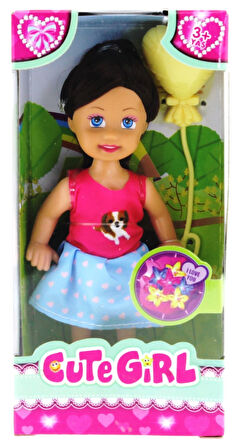 Kız Erkek Çocuk Oyuncak Cute Girl Sarı Balonlu Kumral Mini Bebek Kız Erkek Çocuk Oyuncak Eğitici Eğl
