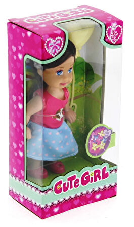 Kız Erkek Çocuk Oyuncak Cute Girl Sarı Balonlu Kumral Mini Bebek Kız Erkek Çocuk Oyuncak Eğitici Eğl
