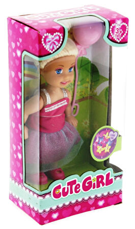 Kız Erkek Çocuk Oyuncak Cute Girl Pembe Balonlu Sarışın Mini Bebek Kız Erkek Çocuk Oyuncak Eğitici E