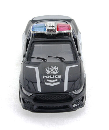 Kız Erkek Çocuk Oyuncak Die Cast Çek Bırak Metal Siyah Polis Arabası Kız Erkek Çocuk Oyuncak Eğitici