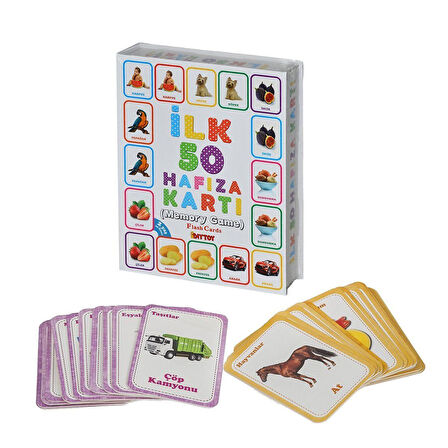 Kız Erkek Çocuk Oyuncak 1475 İlk 50 Hafıza Kartları (Memory Game) -Dıytoy Kız Erkek Çocuk Oyuncak Eğ