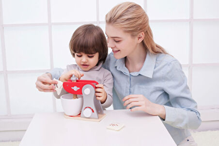 Kız Erkek Çocuk Oyuncak Ahşap Nostaljik Kırmızı Mikser Kız Erkek Çocuk Oyuncak Eğitici Eğlenceli Oyu