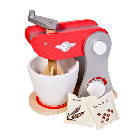 Kız Erkek Çocuk Oyuncak Ahşap Nostaljik Kırmızı Mikser Kız Erkek Çocuk Oyuncak Eğitici Eğlenceli Oyu