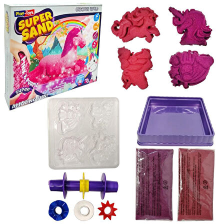 Kız Erkek Çocuk Oyuncak PlayToys Unicorn Dünyası Oyun Kumu Super Sand Kız Erkek Çocuk Oyuncak Eğitic