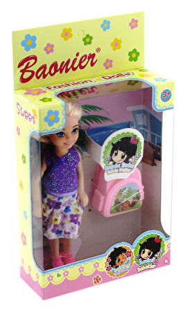 Kız Erkek Çocuk Oyuncak Baonier Mor Çiçek Elbiseli Bebeğim Seyahatte Kız Erkek Çocuk Oyuncak Eğitici