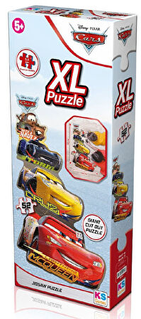 Kız Erkek Çocuk Oyuncak KS Puzzle 52 Parça Cars XL Çerçevesiz Kız Erkek Çocuk Oyuncak Eğitici Eğlenc