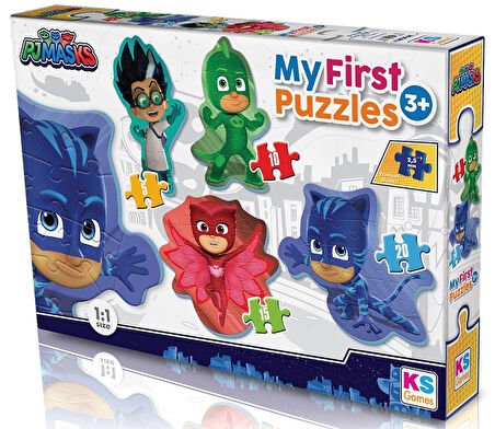 Kız Erkek Çocuk Oyuncak KS Baby Puzzle Pijamaskeliler My First Puzzle 4 in 1 Çerçevesiz Kız Erkek Ço