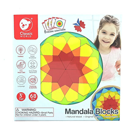 Kız Erkek Çocuk Oyuncak Ahşap 3D Puzzle ve Mandala Bulmaca Kız Erkek Çocuk Oyuncak Eğitici Eğlenceli