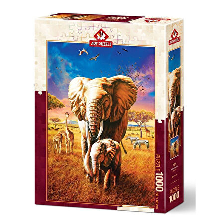 Kız Erkek Çocuk Oyuncak 5204 Art Puzzle, Anne Fil 1000 Parça Puzzle Kız Erkek Çocuk Oyuncak Eğitici