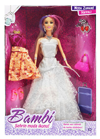 Kız Erkek Çocuk Oyuncak Mavi Yedek Elbiseli Moda Bebek 88018-C Kız Erkek Çocuk Oyuncak Eğitici Eğlen