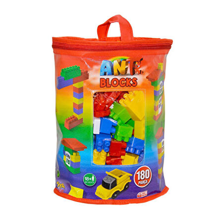 Kız Erkek Çocuk Oyuncak ANT181 Ant Blocks 180 Parça Blok Seti Kız Erkek Çocuk Oyuncak Eğitici Eğlenc