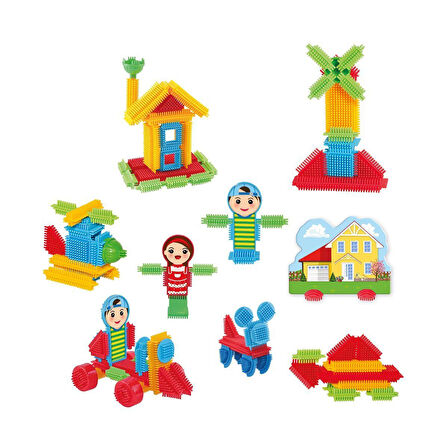 Kız Erkek Çocuk Oyuncak 03324 Dede,Kaktüs Blokları 120 Parça Kız Erkek Çocuk Oyuncak Eğitici Eğlence
