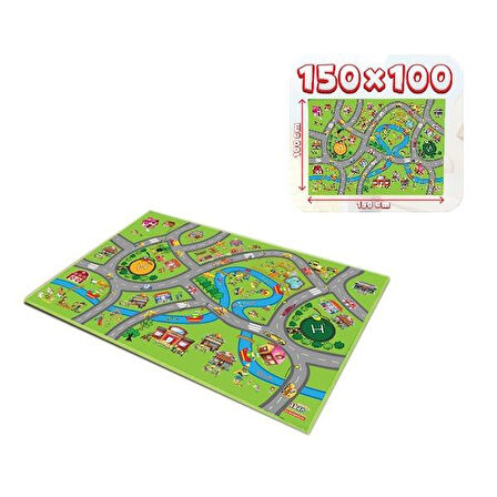 Kız Erkek Çocuk Oyuncak 05-725 Oyun Halısı City 150X100cm Kız Erkek Çocuk Oyuncak Eğitici Eğlenceli