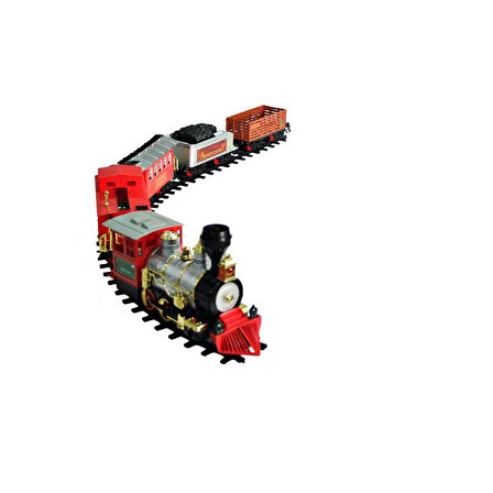 Kız Erkek Çocuk Oyuncak 1555 Klasik Tren Seti Sesli ve Işıklı 35 Parça Kız Erkek Çocuk Oyuncak Eğiti