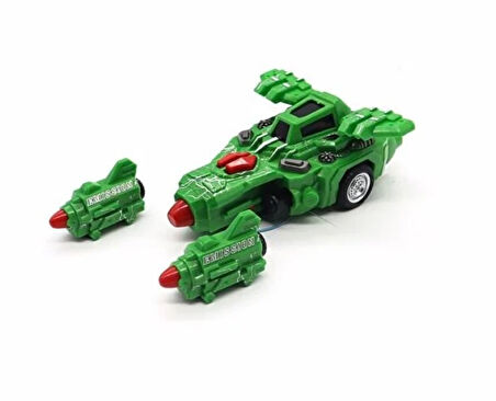 Kız Erkek Çocuk Oyuncak Sürtmeli Roket Atan Yeşil Uzay Korsanı Araba Kız Erkek Çocuk Oyuncak Eğitici