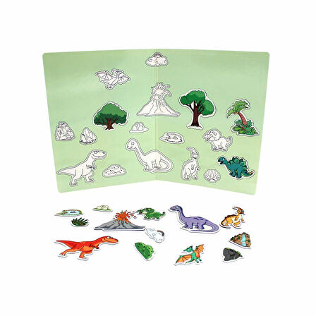 Kız Erkek Çocuk Oyuncak 83915 Dino World Manyetik Hikaye Oluşturma Kız Erkek Çocuk Oyuncak Eğitici E