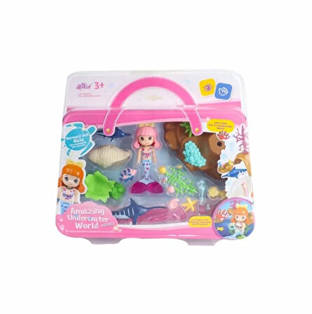 Kız Erkek Çocuk Oyuncak Pembe Saçlı Denizkızı Maylla Resif Mini Oyun Seti Kız Erkek Çocuk Oyuncak Eğ